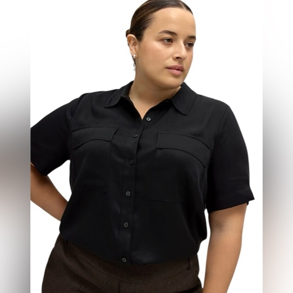 Penningtons, Responsible, Black Short-Sleeve Utility Shirt, 3X, Black - Picture 2 of 6